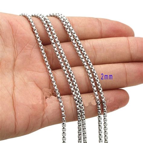 round box stainless steel chains necklaces|Amazon.com: Rounded Box Chain Necklace.